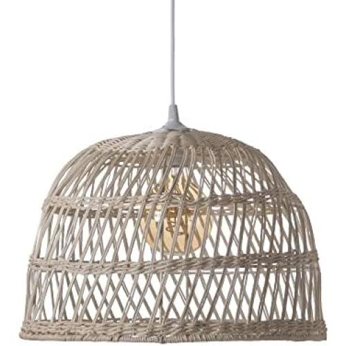 Présentation de Présentation Suspension Rotin Naturel Lussiol SAIGON, Luminaire Design Boheme Chic Scandin