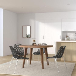 Chaises Cuisine Design Moderne KAYELLES, Lot de 4, Noir en situation