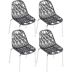 Présentation Chaises Cuisine Design Moderne KAYELLES, Lot de 4, Noir