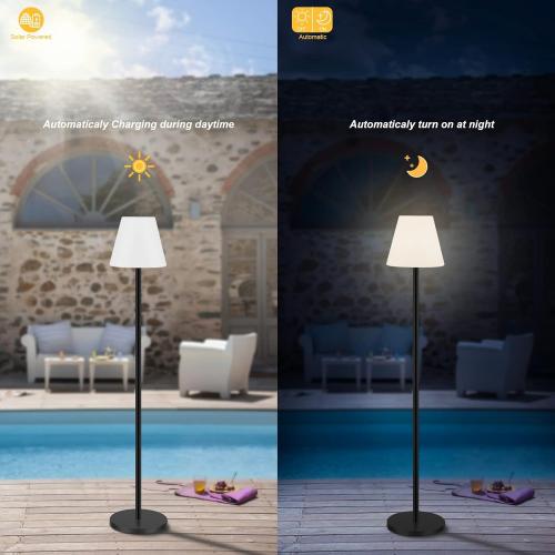 Présentation de Zoom sur Lampadaire solaire étanche Ecvivk, sans fil, LED jardin