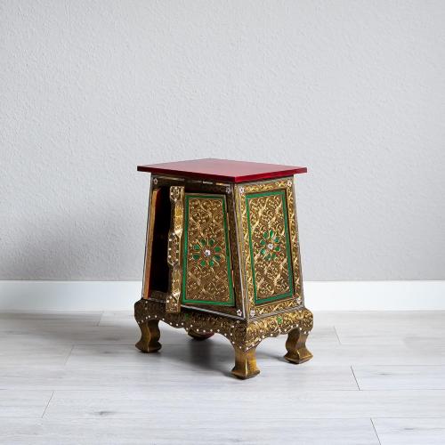 Présentation de Zoom sur Table de Chevet Livasia Mosaïque Verre Asiatique Fait Main