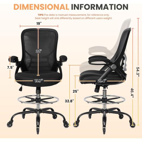 Présentation de Chaise de bureau ergonomique, roues caoutchouc, noir en situation