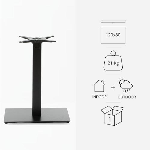 Présentation de Zoom sur Pied de Table Métal Noir Dublino Premium, Base Manger