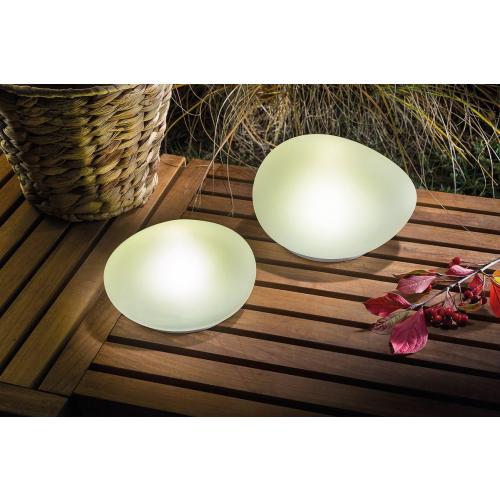 Présentation de Zoom sur Lampes solaires décoratives Esotec, verre blanc, 2 pièces