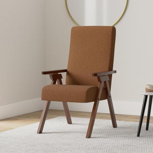 Présentation de Fauteuil ESSEGI FIAMMETTA Polyurethane Marron Tabac en situation