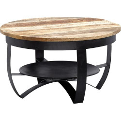 Présentation Table Basse Mango Bois Massif, FineBuy, Style Moderne