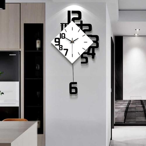 Présentation de Présentation Horloge Murale Silencieuse Bois Design Moderne Élégant