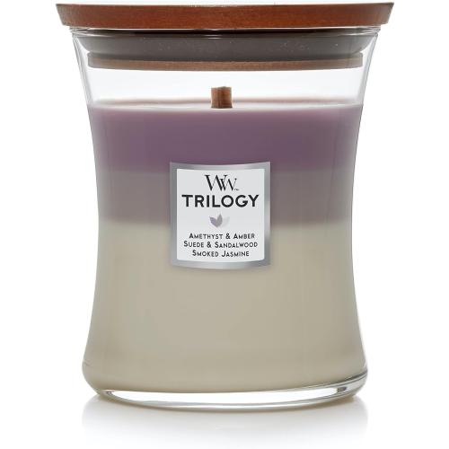 Présentation de Présentation Bougie WoodWick Sablier Trilogie Ciel Améthyste 275g