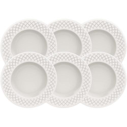 Présentation Assiettes dessert rondes porcelaine blanche Tramontina 6pcs