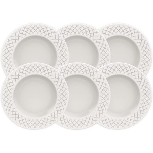 Présentation de Présentation Assiettes dessert rondes porcelaine blanche Tramontina 6pcs