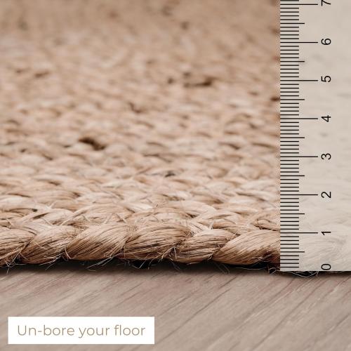 Présentation de Zoom sur Tapis Jute RAJRANG, Bio, Rectangulaire, Décoratif, Reversible