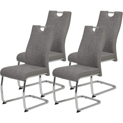 Présentation Chaises Luge Tissu Gris, Armature Métal Chrome, Apollo