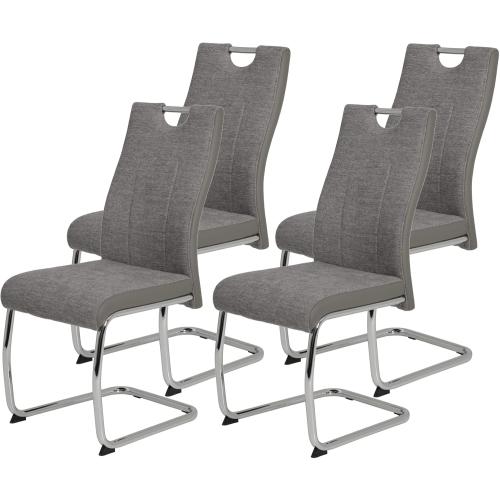 Présentation de Présentation Chaises Luge Tissu Gris, Armature Métal Chrome, Apollo