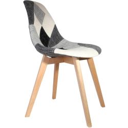 Présentation Silla Patchwork Gris, Chaise Design Moderne, Confortable