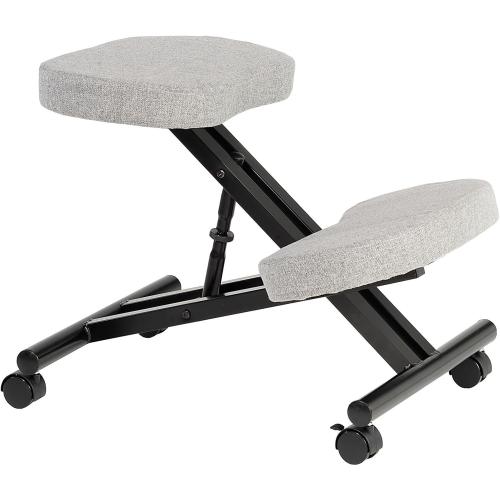 Présentation de Présentation Tabouret Ergonomique Noir, Repose Genoux, Assise Rembourrée