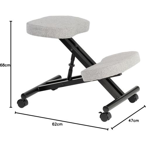 Présentation de Tabouret Ergonomique Noir, Repose Genoux, Assise Rembourrée en situation