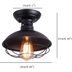 Plafonnier Industriel Cage Métal, Luminaire Suspendu Bronze en situation