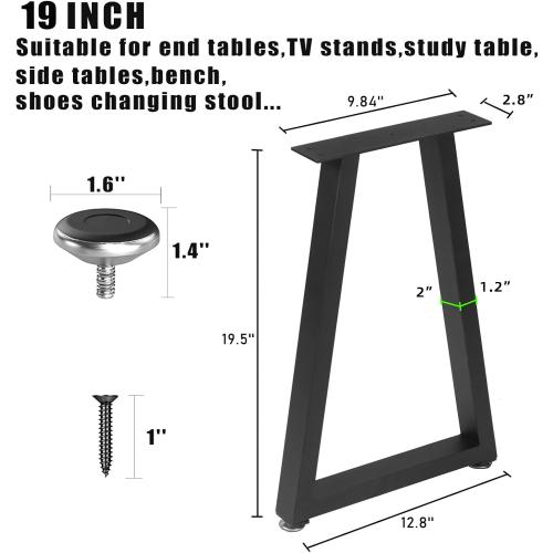 Présentation de Zoom sur Pieds Trapezoidaux Métal NXN HOME, Meubles Noirs, Bricolage