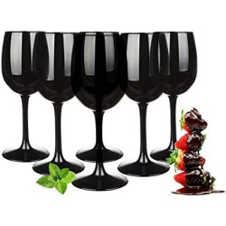 Présentation Verres à vin rouge noirs Sendez, lot de 6 unités