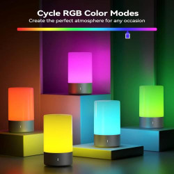 Lampe de Chevet Tactile ROOTRO RGB Dimmable, Idéale pour Bureau en situation