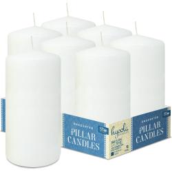 Présentation Bougies Blanches Piliers Inodores, Pack de 6, Europe