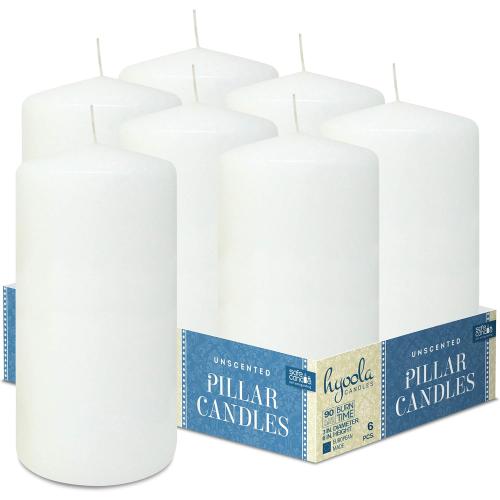 Présentation de Présentation Bougies Blanches Piliers Inodores, Pack de 6, Europe