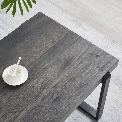 Présentation de Zoom sur Table basse rustique bois, métal, EXCEFUR, gris