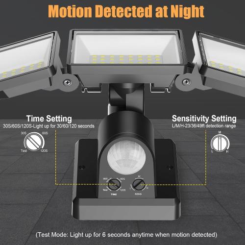 Présentation de Zoom sur YTKIH Spot LED Extérieur, Détecteur Mouvement, 6000LM