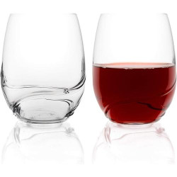 Présentation Verres à vin cristal Bohème, design vague, aération optimale