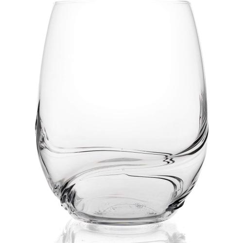 Présentation de Zoom sur Verres à vin cristal Bohème, design vague, aération optimale