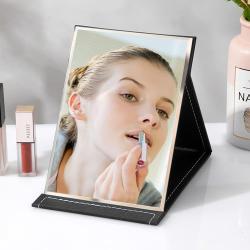 Miroir de Voyage Noir HD, Pliable, Portable, Maquillage en situation