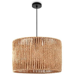 Présentation Lampe Suspendue Rotin Boho E27 pour Salle à Manger Paco Home