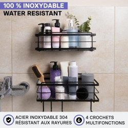 Etagère Douche KINCMAX - Organisation Salle de Bain Sans Perçage en situation