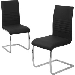 Présentation Chaises salle à manger rembourrées cuir synthétique noir, gris, taupe