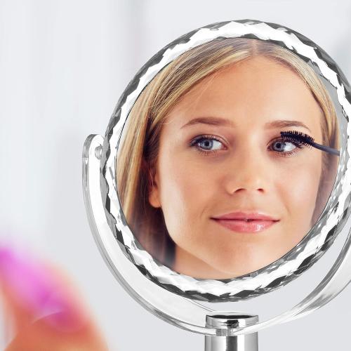 Présentation de Zoom sur Miroir maquillage grossissant Relaxdays, rond, pivotant, transparent