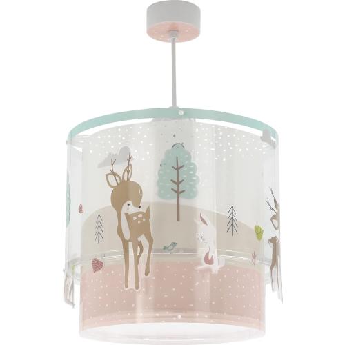 Présentation de Zoom sur Lampe Suspension Enfant Cerf Loving Deer Rose Polypropylène