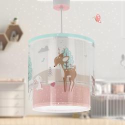 Lampe Suspension Enfant Cerf Loving Deer Rose Polypropylène en situation