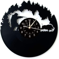 Présentation Horloge Murale Vinyle Chasseur Arme Décoration Créative