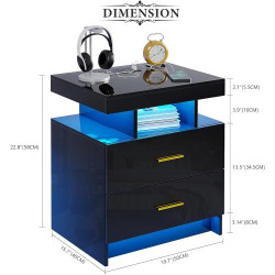 Table de Chevet LED, Station Charge Sans Fil, USB, Induction en situation