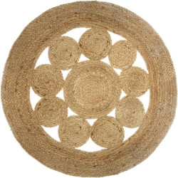 Présentation Tapis ajouré Esra jute D80 cm Atmosphera