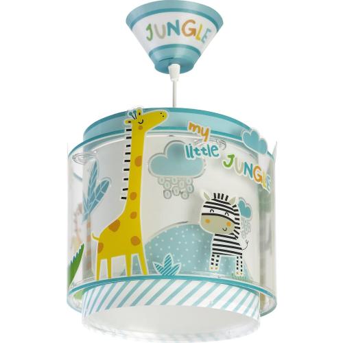 Présentation de Zoom sur Lampe suspension enfant Little Jungle, animaux colorés