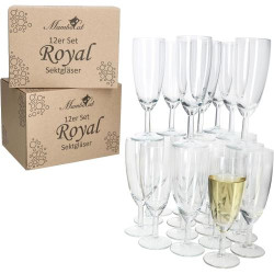 Présentation MamboCat Flûtes Champagne Transparentes, Lot 24 Verres