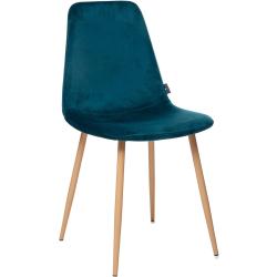 Présentation Chaise Velours Bleu Canard, Élégance Atmosphera