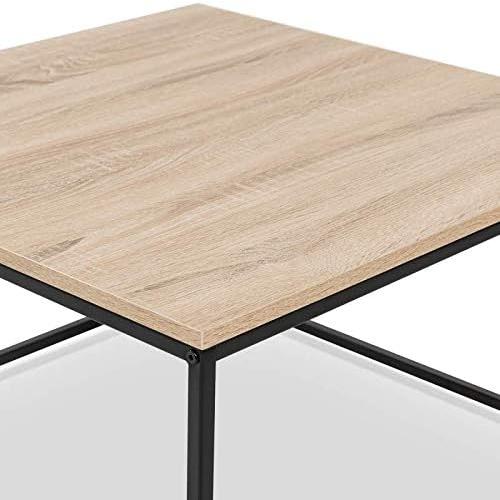 Présentation de Zoom sur Table Basse Industrielle Detroit, Design Carré, Style Loft Moderne