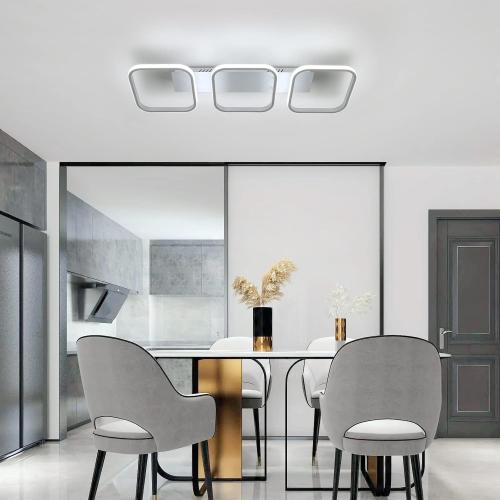 Présentation de Zoom sur Plafonnier LED Aiskdan, Moderne, Minimaliste, 3 Têtes, 6000K