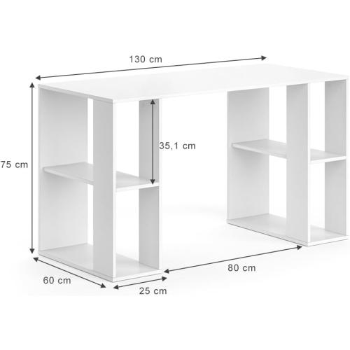 Présentation de Zoom sur Bureau Arian Vicco, Blanc, Design Moderne, Fonctionnel