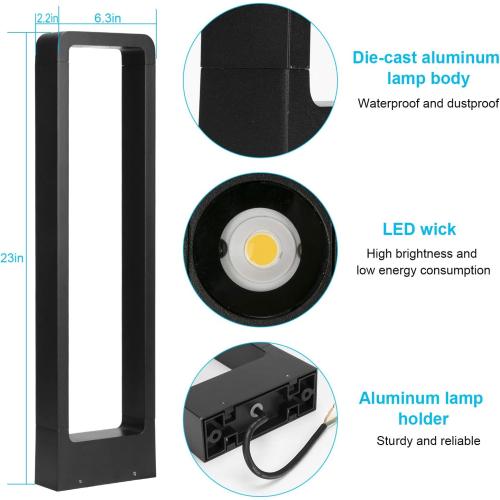 Présentation de Lampe de Jardin LEDMO 12W 3000K IP65 Noire Aluminium en situation