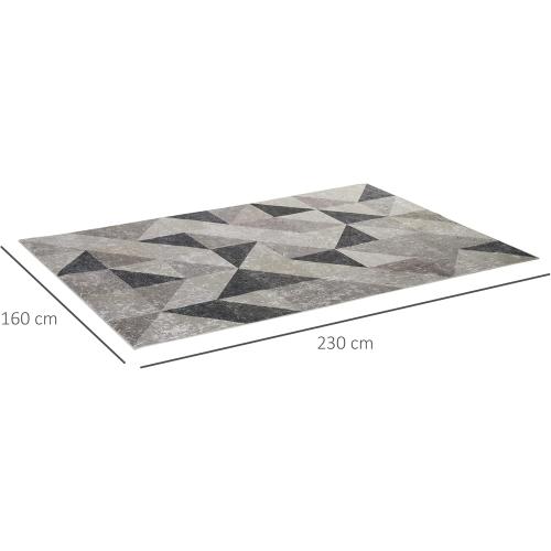 Présentation de Zoom sur Tapis Salon Chambre Design Moderne, Poils Courts, Gris