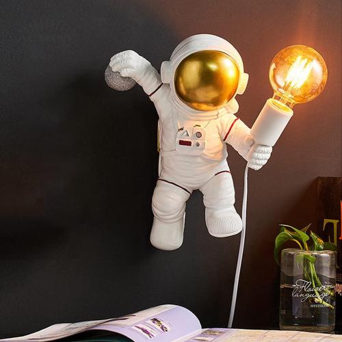 Présentation de Présentation Applique Murale Enfant Astronaute, Lampe Murale Blanc, Interrupteur