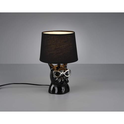 Présentation de Zoom sur Lampe de Table Bouledogue Français Noir, Reality Leuchten